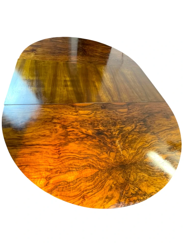 Starožitný jídelní stůl – Art Deco – rozkládací, hruška