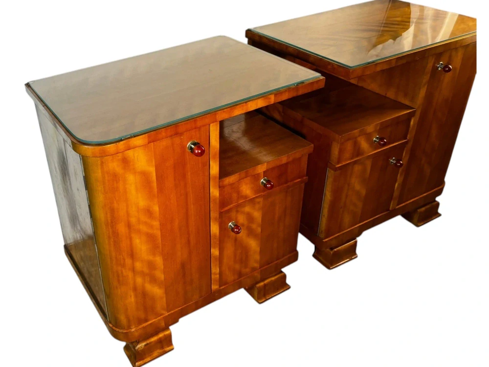 Starožitné párové noční stolky Art Deco