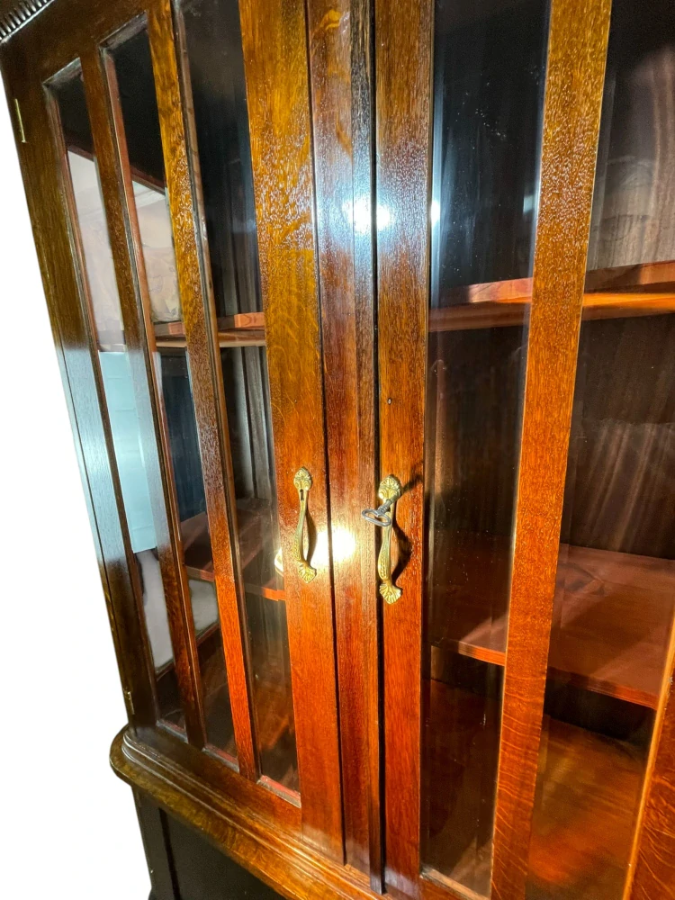 Starožitná dubová knihovna - Art Deco