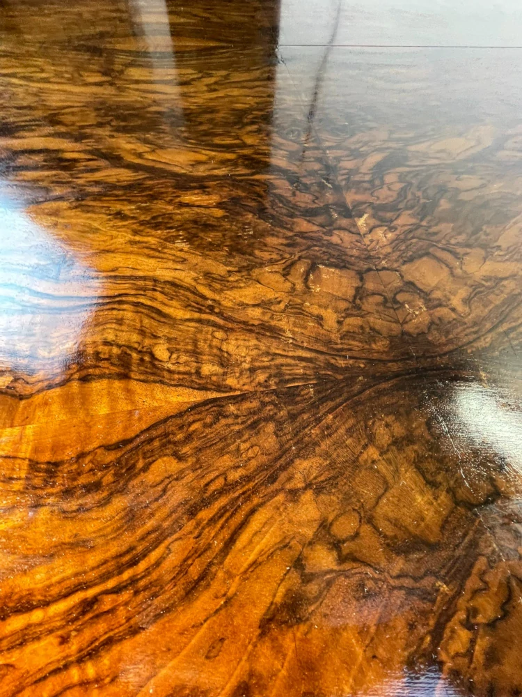 Starožitný jídelní stůl – Art Deco – rozkládací, hruška