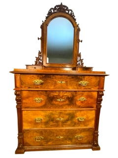 Starožitná komoda s nástavcem a zrcadlem